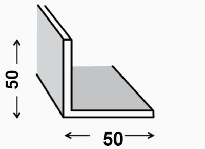 Cornière égale PVC blanc 50 x 50 mm 2,60 m CQFD