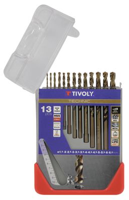 Forets à métaux HSS diamètre 1,5 à 6,5 mm par 13 TIVOLY