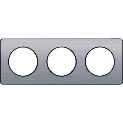 Plaque de finition 3 postes aluminium brossé/ anthracite - Odace 2011 Touch SCHNEIDER ELECTRIC