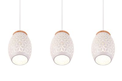 Suspension E27 Bidar blanc 3x28W - REALITY