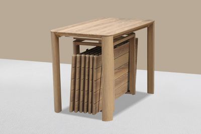 Table de jardin à rallonge télescopique APOLLINE aluminium beige 62/372x100 cm - JARDILINE