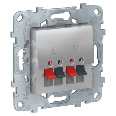 Prise haut-parleurs aluminium - Unica SCHNEIDER ELECTRIC