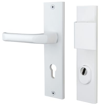 Poignées de porte palière Odin blanc à cylindre ALPERTEC