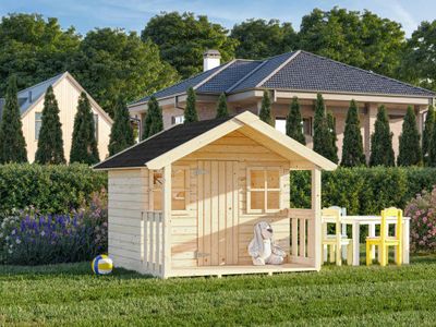 Cabane de jeux en bois naturel Felix - 1,9 m² intérieur - Livraison à domicile incluse - PALMAKO
