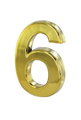 Chiffre 6 adhésif hauteur 50 mm ABS doré THIRARD