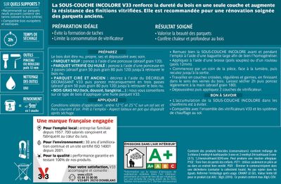 Sous- V33couche avant vitrificateur incolore 0,75 L - V33