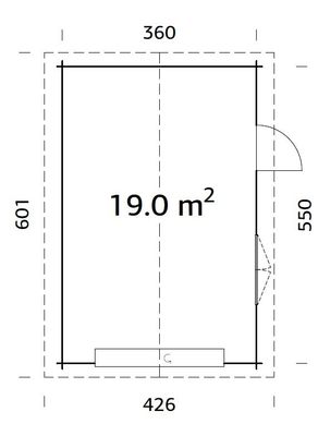 Garage bois Palmako Roger bois naturel ép.44 mm porte sectionnelle - 24,5 m², Livraison à domicile incluse - PALMAKO