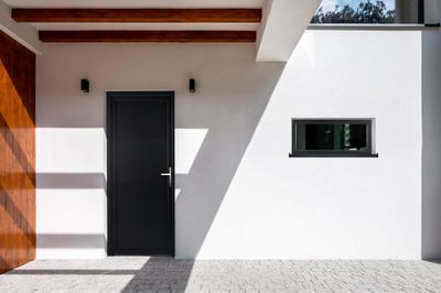 Porte de service pleine poussant gauche 200 x 80 cm grise CLOSY