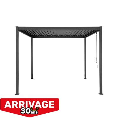 Pergola aluminium et acier 3 x 3 m