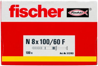 Chevilles à frapper N-F 8 x 100 par 100 FISCHER