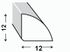 Profilé 1/4 rond PVC anthracite 12 x 12 mm 2,60 m CQFD