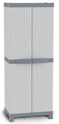 Armoire PVC Wave à 2 portes avec 4 tablettes et 2 bacs TERRY