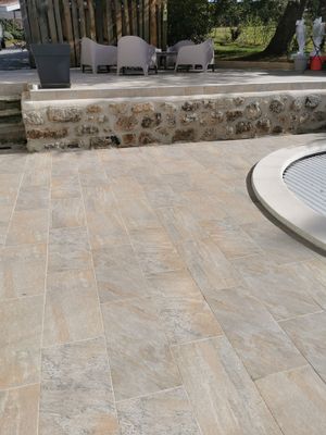 Carrelage de sol extérieur effet pierre VOLCAN ép 8 mm 30 x 60 cm paquet de 1,66 m² PAREFEUILLE