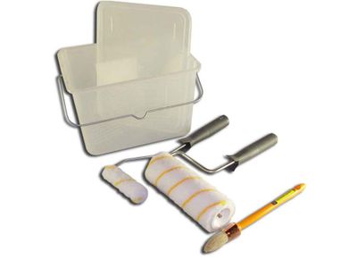 Rouleaux + 1 pinceau + 1 seau à peinture 8 L spécial mur et plafond par 2 NESPOLI