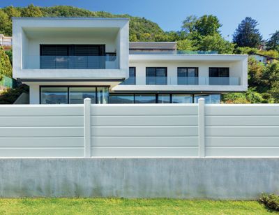 Clôture persienne PVC blanc L 1,50 m x H 98 cm - kit prêt à assembler - MOREY