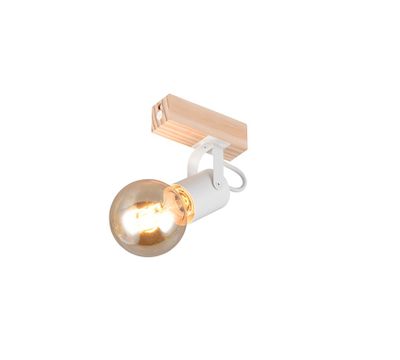 Spot E27 Lynar blanc et bois 10W - REALITY