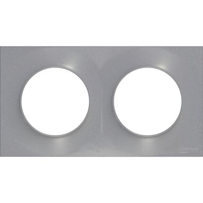Plaque de finition 2 postes aluminium - Odace 2011 Styl SCHNEIDER ELECTRIC
