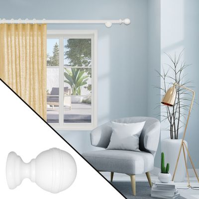 Embout déco pluton à visser en bois diam 35 mm Finition Blanc laqué - MOBOIS