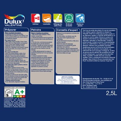 Peinture Crème de Couleur Vert Céladon mat 2,5 L - DULUX VALENTINE