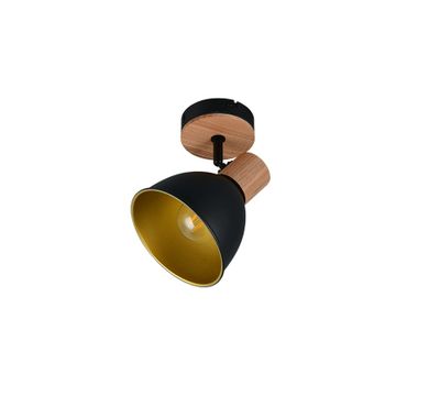 Spot E27 Delume noir et bois 40W - REALITY