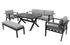 Salon de jardin CHANVRE3 7 personnes en verre/aluminium gris clair