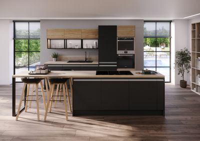 Joue de finition pour demi-colonne Ibiza noir mat 130 x 57 cm OFITRES