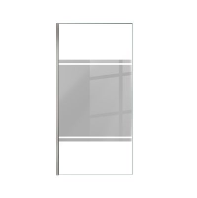 Paroi de douche à l'italienne 100x200 cm profilé chrome verre miroir 8 mm Parma - AURLANE