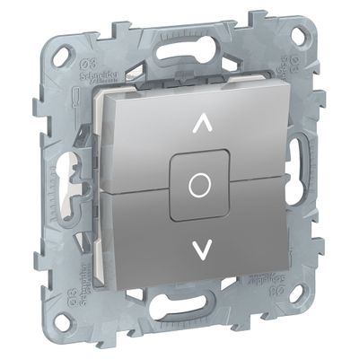 Interrupteur volet roulant 3 boutons aluminium - Unica SCHNEIDER ELECTRIC