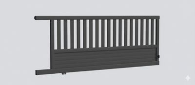 Portail coulissant aluminium JULES l.3,00 x H.1,35 m gris  - PREFALU