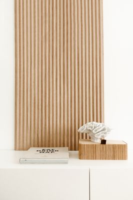 Lot 3 panneaux bois décoratifs MDF ondulés revêtus chêne - 14 x 213 x 2500 mm - AJ TIMBER