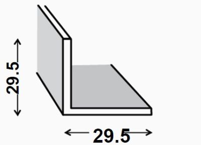 Cornière égale damier aluminium brut 29,5 x 29,5 mm épaisseur 1 m CQFD