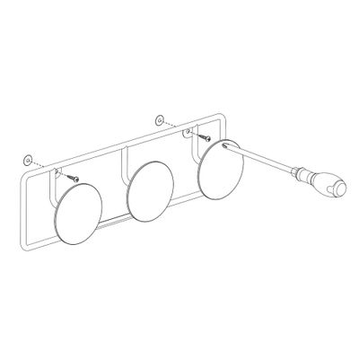 Patère Dot 3 têtes diamètre 90 mm acier noir CIME