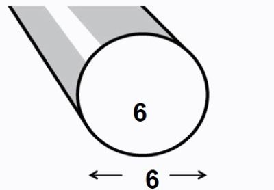 Profilé rond serrurier acier laminé à chaud verni diamètre 6 mm 1 m CQFD