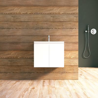 Meuble de salle de bains Gaya 2 portes L60 x H50 x P46 cm MDF blanc