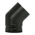 Coude émaillé noir mat segment 45 degrés diamètre 130 mm POUJOULAT