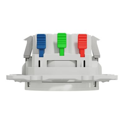 Prise affleurante 2 pôles + terre avec griffes blanc - Odace 2011 SCHNEIDER ELECTRIC