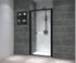 Porte de douche pivotante 100x195 cm profilé noir verre transparent 6 mm Serenity - OCEA