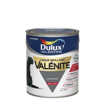 Peinture Laque Valénite anthracite brillant 2 L - DULUX VALENTINE