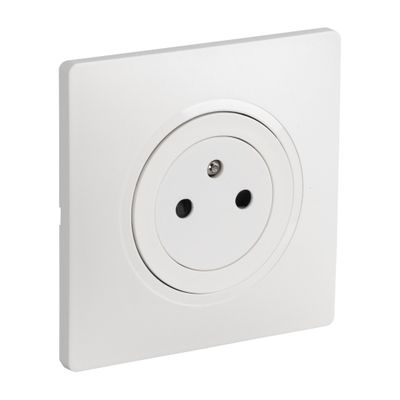 Prise 2 pôles + terre affleurante blanc Casual Evo - DEBFLEX
