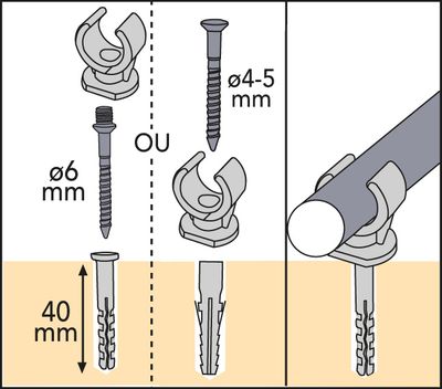 Clips diamètre 20 mm  par 25 - TIBELEC