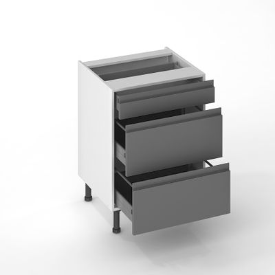 Façades tiroir pour meuble de cuisine Perle anthracite 70 x 60 cm par 3 OFITRES