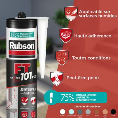 Mastic FT 101 Joint Fissure Colle RAL 7016 Cart 280ml RUBSON