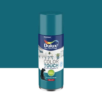 Bombe de peinture Color Touch turquoise intense brillant 400 mL - DULUX VALENTINE