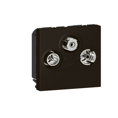 Prise TV, radio et satellite encastrable 2 modules Noir - Mosaic LEGRAND