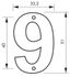 Chiffre 9 à visser hauteur 51 mm laiton THIRARD