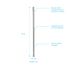 Barre de fixation plafond chromee 60 cm redécoupable paroi de douche à l'italienne AURLANE