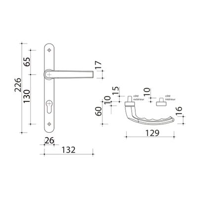 Poignées de porte Beverly blanc mat à cylindre ALPERTEC