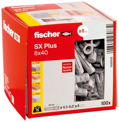 Chevilles SX PLUS diamètre 8 longueur 40 mm par 100 FISCHER