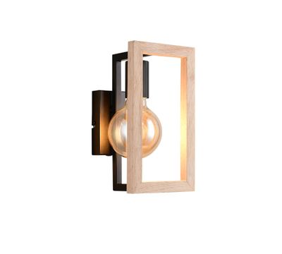 Applique E27 Bano noir et bois 10W - REALITY