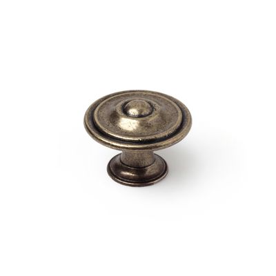 Bouton de meuble Lyonnais vieux laiton diamètre 35 mm REI